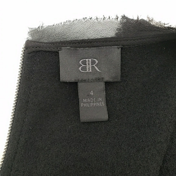 BR Banana Republic Black Large 3D Flower 100% Wool Dress - Picture 7 of 9